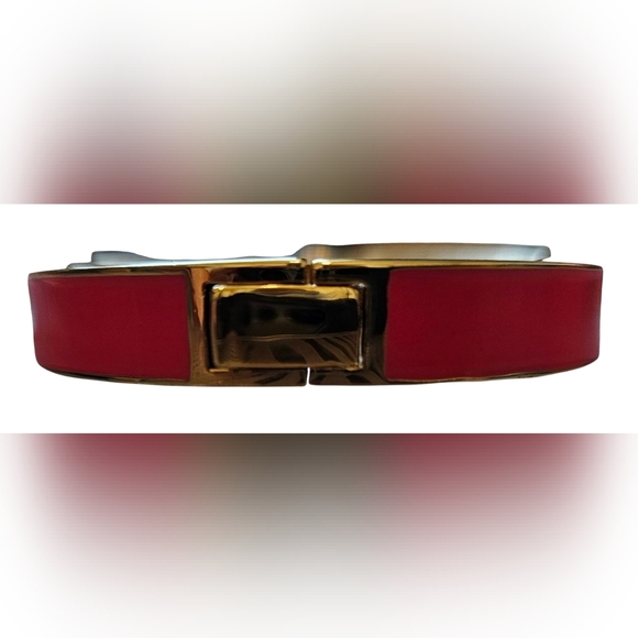 Kate Spade Hole Punched Hinged Coral and Gold Bangle/Bracelet. New With Tags! - Picture 6 of 6